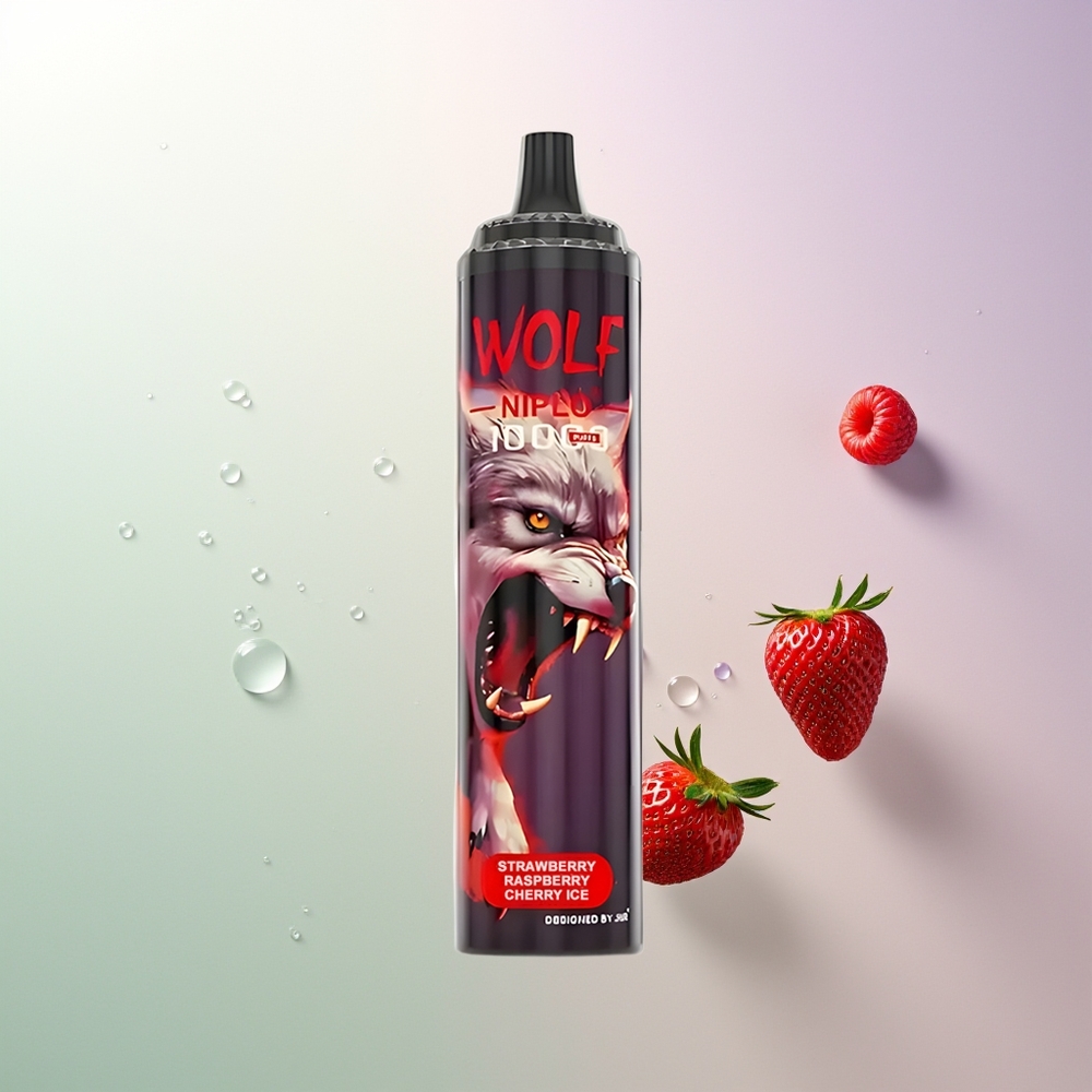 JNR Wolf Niplo 10000 Pufova Mesh Coil 1.0 Ohm 650mAh 20ml Type-C Jagoda Malina Trešnja Ice Srbija Dileri