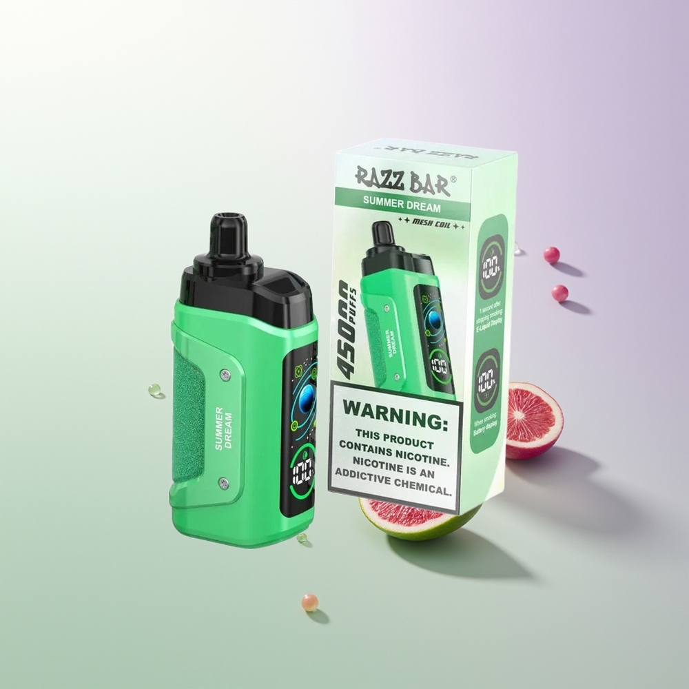 Razz Bar 45000 Pufova Letnji San 1.0 Ohm Mesh Coil Type-C Punjenje 20 mg/ml Jačina Nikotina