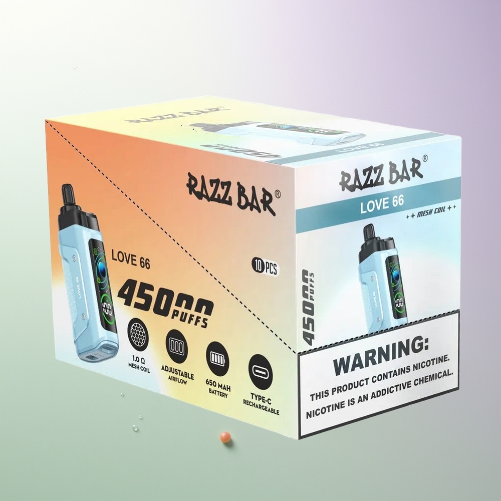 Razz Bar 45000 Pufova Ljubav 66 1.0 Ohm Mesh Coil Type-C Punjenje 20 mg/ml Jačina Nikotina