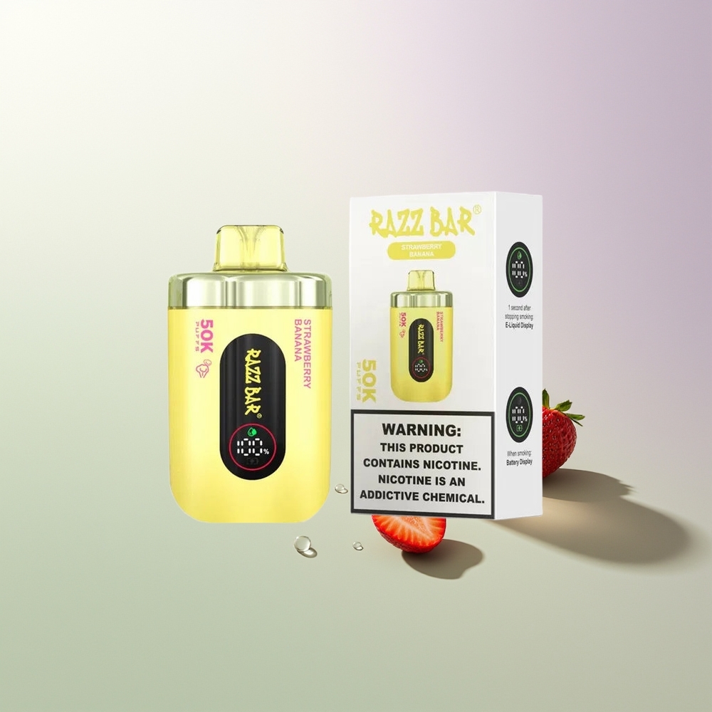 Razz Bar 50K Puffs 1.0 Ohm Mesh 650mAh Type-C 2% Никотин Јагода Банана