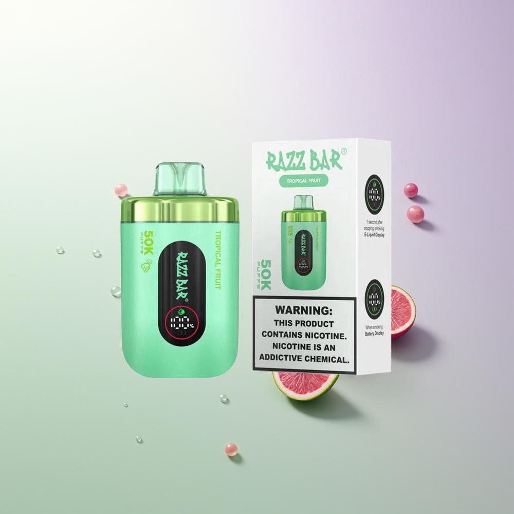 Razz Bar 50K Puffs 1.0 Ohm Mesh Coil 650mAh Type-C 2% Nikotina Tropsko Voće