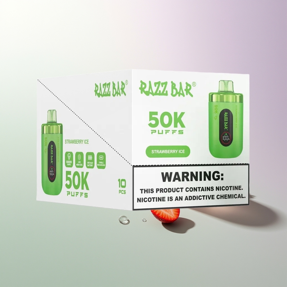 Razz Bar 50K Puffs 1.0 Ohm Mesh Coil 650mAh Type-C Jagoda Led