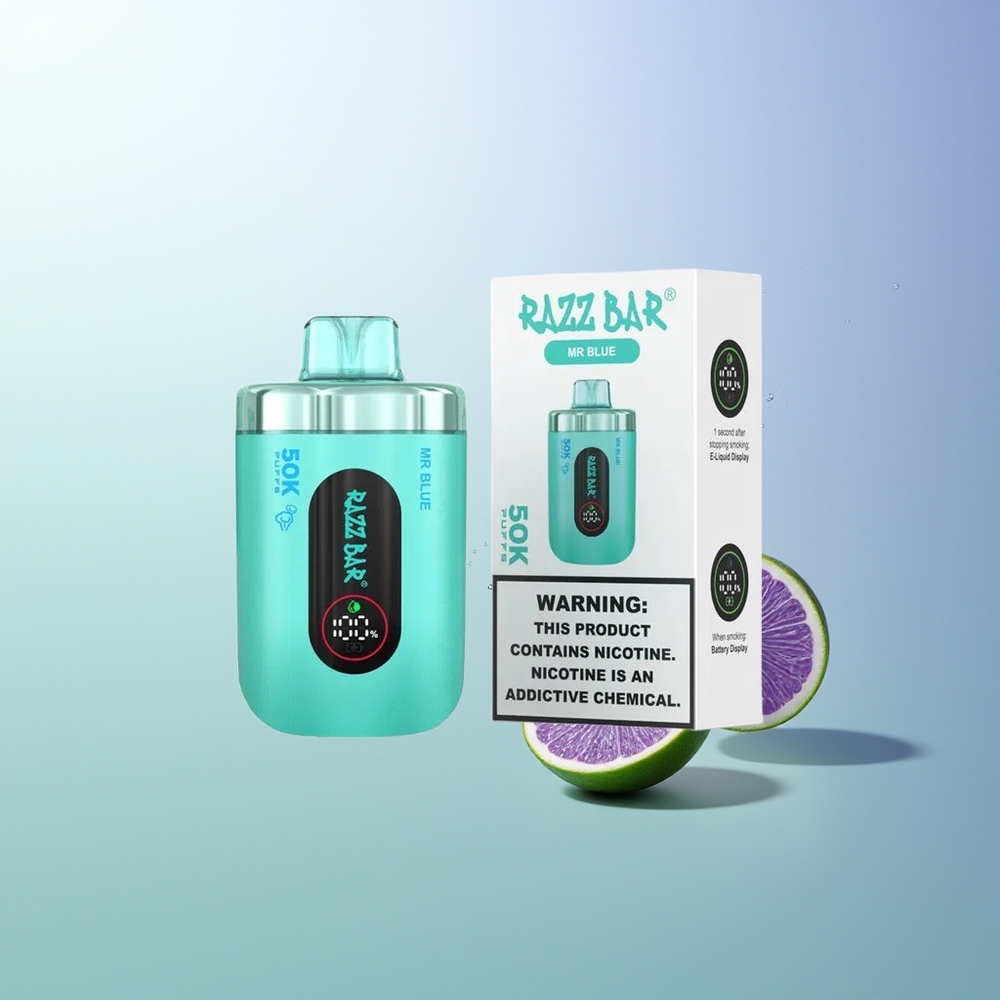Razz Bar 50K Pufova 1.0 Ohm Mesh 650mAh Type-C 2% Nikotina Plavi (Mr Blue)