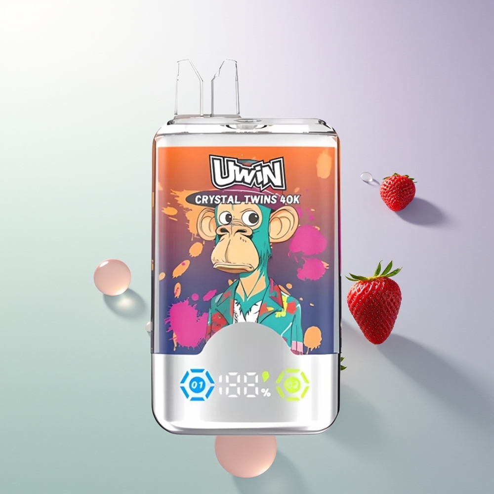 UWIN Crystal Twins 40000 Puffs Dva Ukusa 32ml Jagoda Malina Trešnja Plavi (Mr Blue)