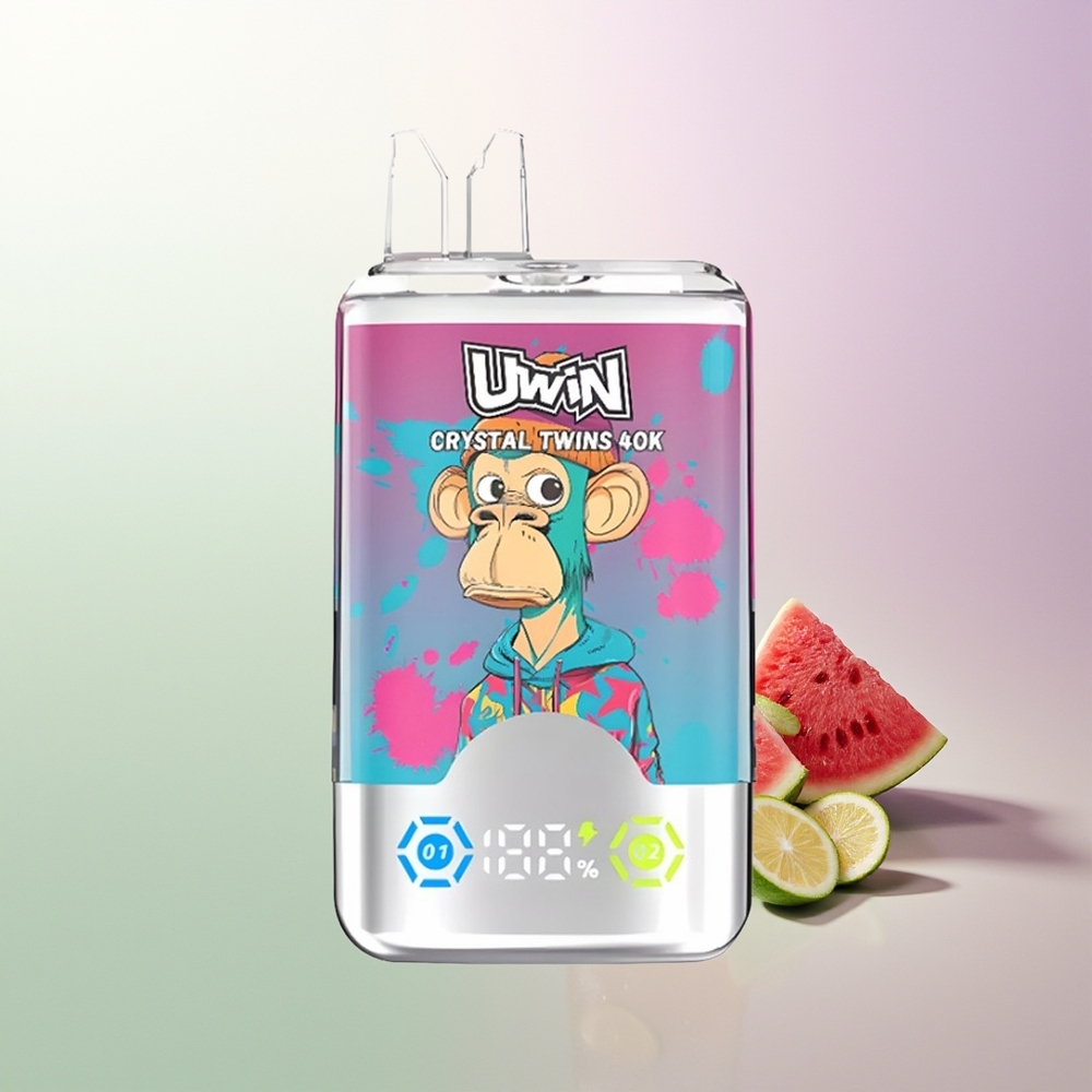 UWIN Crystal Twins 40000 Puffs Dva Ukusa 32ml Rechargeable Lubenica i Mešano Voće Srbija Wholesalers