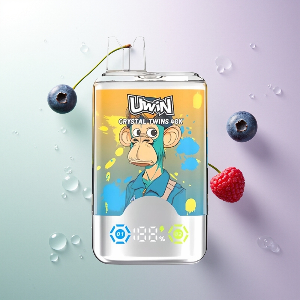UWIN Crystal Twins 40000 Pufova Dva Različita Ukusa 32ml 850mAh Type-C Plava Borovnica Malina Trešnja Ice