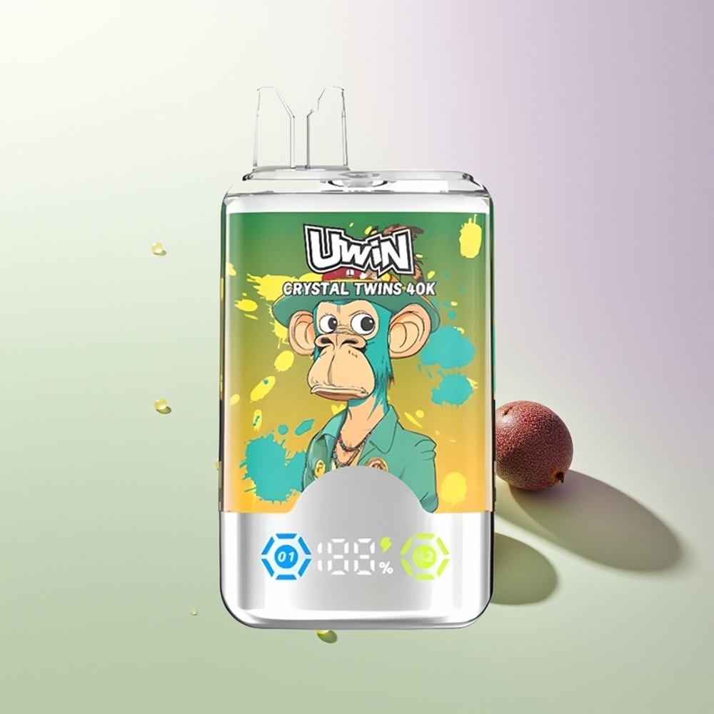 UWIN Crystal Twins 40000 Pufova Dve Različite Arome 32ml Kiwi Pasiflora Guava Dve Jabuke