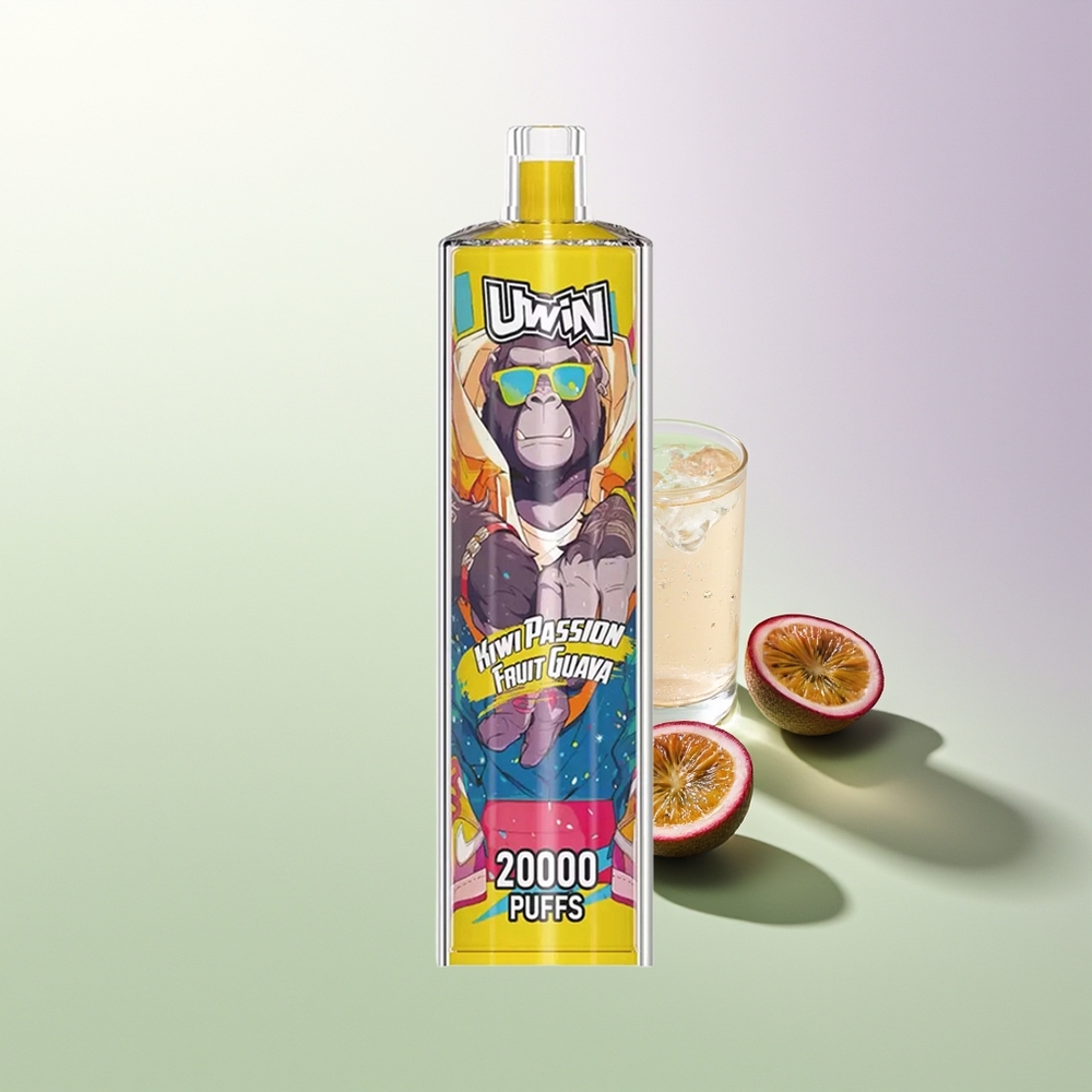 UWIN Shisha Hookah Crystal 20000 Puffs 22ml Mesh Coil Type-C Kiwi Passion Fruit Guava