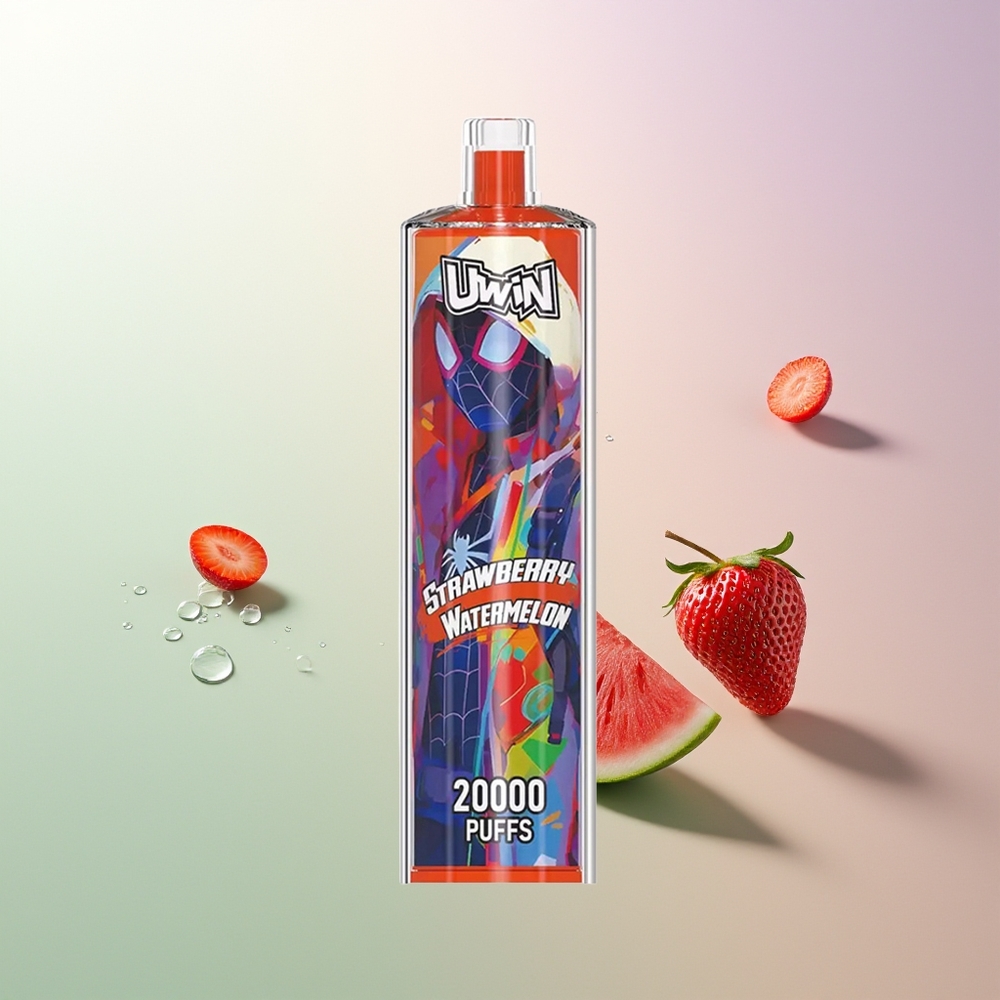 UWIN Shisha Hookah Crystal 20000 Puffs Bez Nikotina DTL Mesh Coil Type-C Jagoda Lubenica