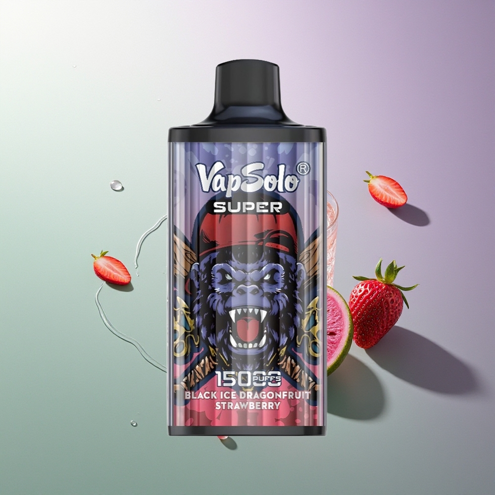 Vapsolo Super 15000 Pufova 40ml 850mAh Type-C Crni Ledeni Zmaj Jagoda Srpski Dobavljači