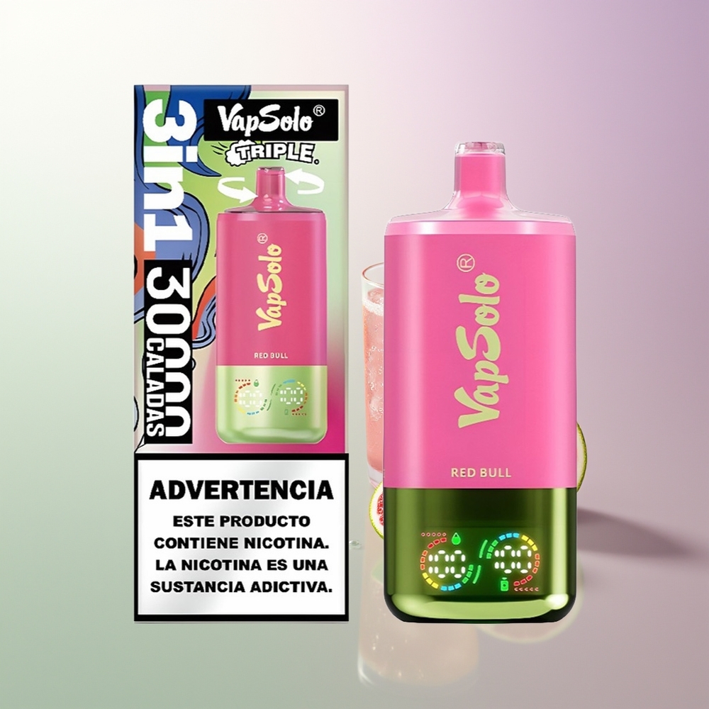 VapSolo Triple 30000 Puffs 40ml 3 Rezervoara Type-C Crveni Bik Srbija Dobavljači