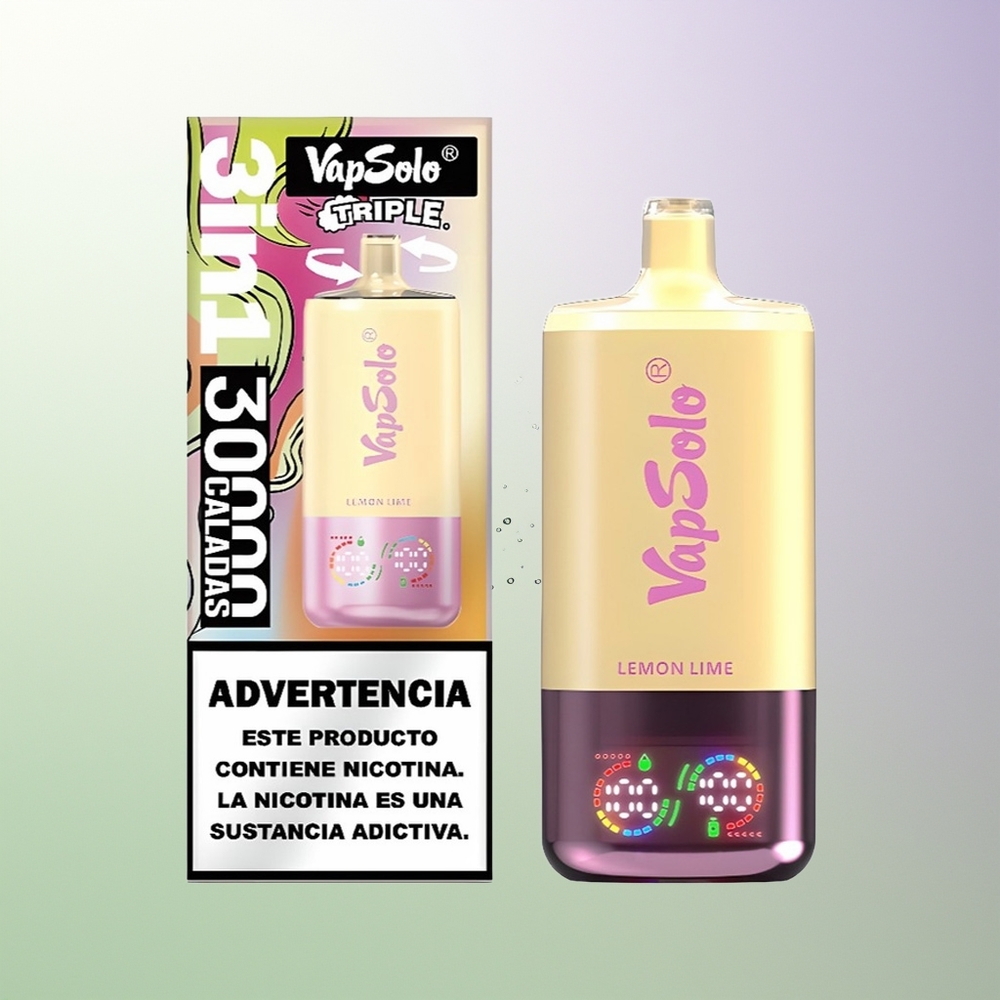 VapSolo Triple 30000 Puffs 40ml 3 Rezervoara Type-C Limun-Limeta Srpski Dobavljači