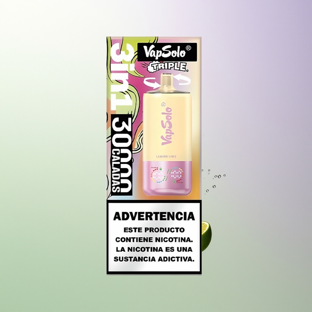 VapSolo Triple 30000 Puffs 40ml 3 Rezervoara Type-C Limun-Limeta Srpski Dobavljači