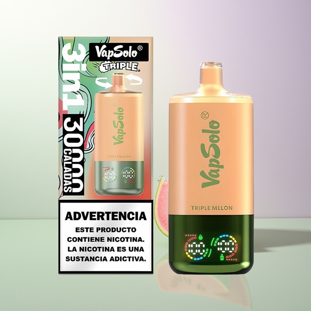Vapsolo Triple 30000 Puffs 40ml 3 Rezervoara Tip-C Trostruka Melon Srpski Dobavljači