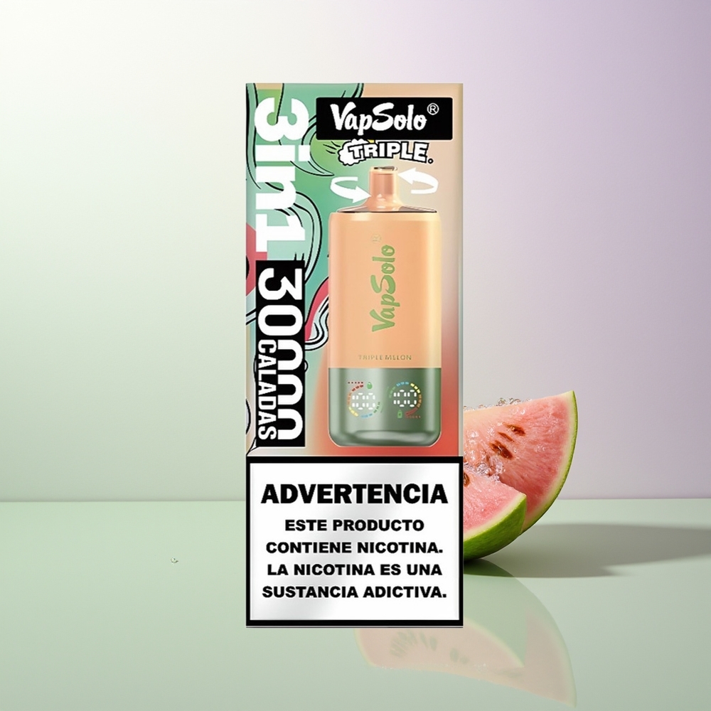 Vapsolo Triple 30000 Puffs 40ml 3 Rezervoara Tip-C Trostruka Melon Srpski Dobavljači