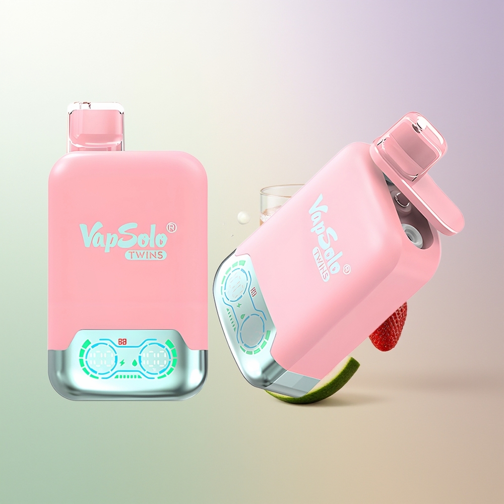 Vapsolo Twins 20000 Puffs 40ml 2 Rezervoara Type-C Jagoda Led & Mango Breskva Lubenica