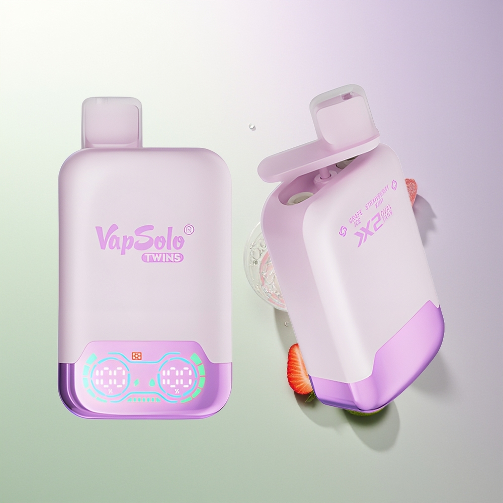 Vapsolo Twins 20000 Puffs 40ml Dual Tank Type-C Grape Ice & Strawberry Kiwi