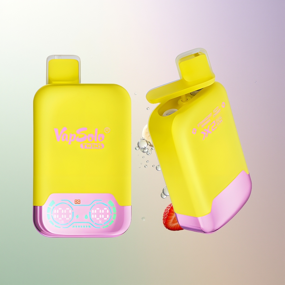 Vapsolo Twins 20000 Puffs 40ml Dual Tank Type-C Jagoda Banana & Gazirana Trešnja