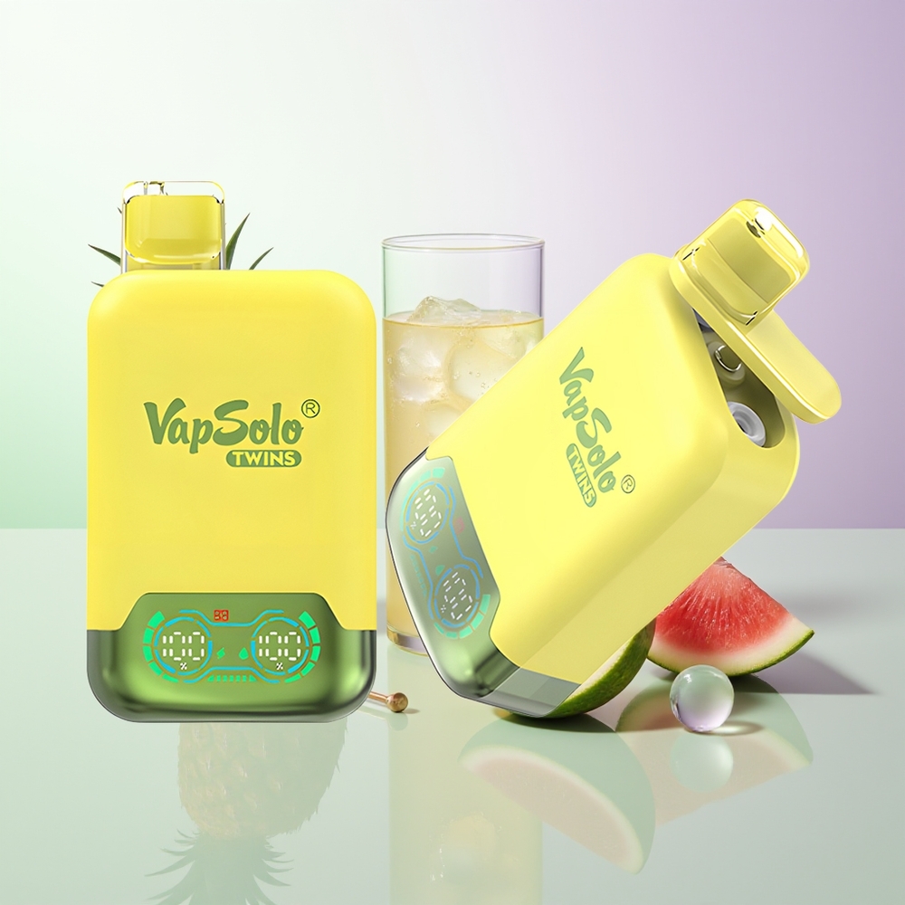 Vapsolo Twins 20000 Pufova 40ml 2 Rezervoara Type-C Ananas Kokos & Lubenica Led