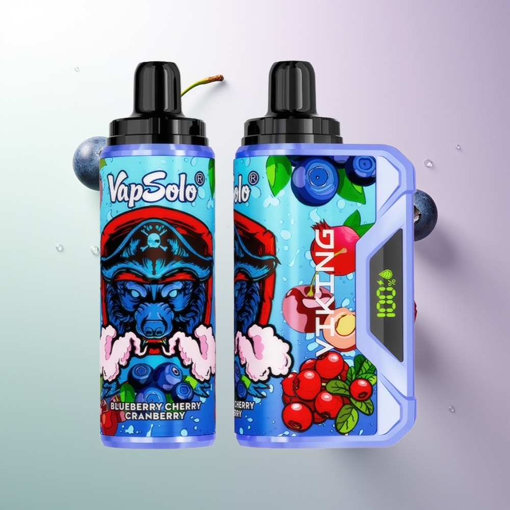 VapSolo VIKING 12000 Pufova sa 22ml tečnosti i Type-C punjenjem Borovnica Trešnja Brusnica