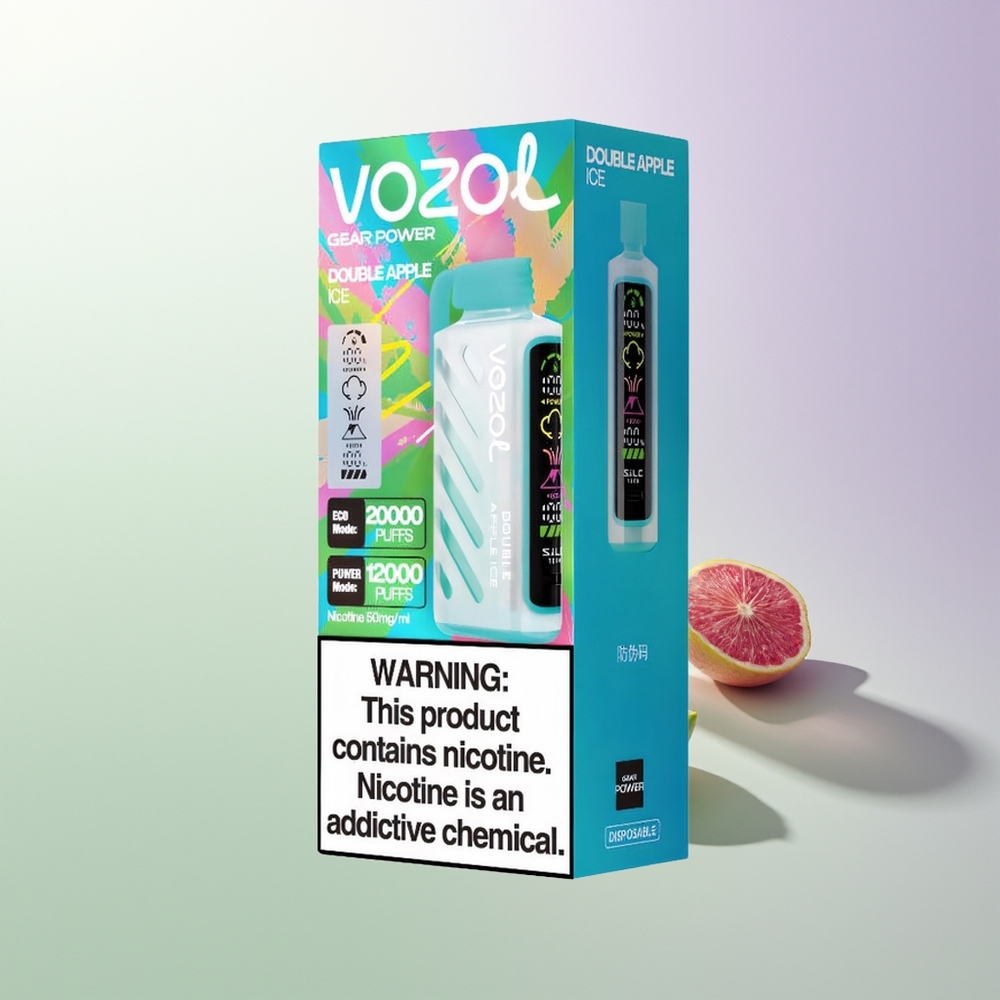 VOZOL Gear Power 20000 Puffs S.i.L.C. Tech Dual Mesh Coil 20mL Duple Jabuka Led