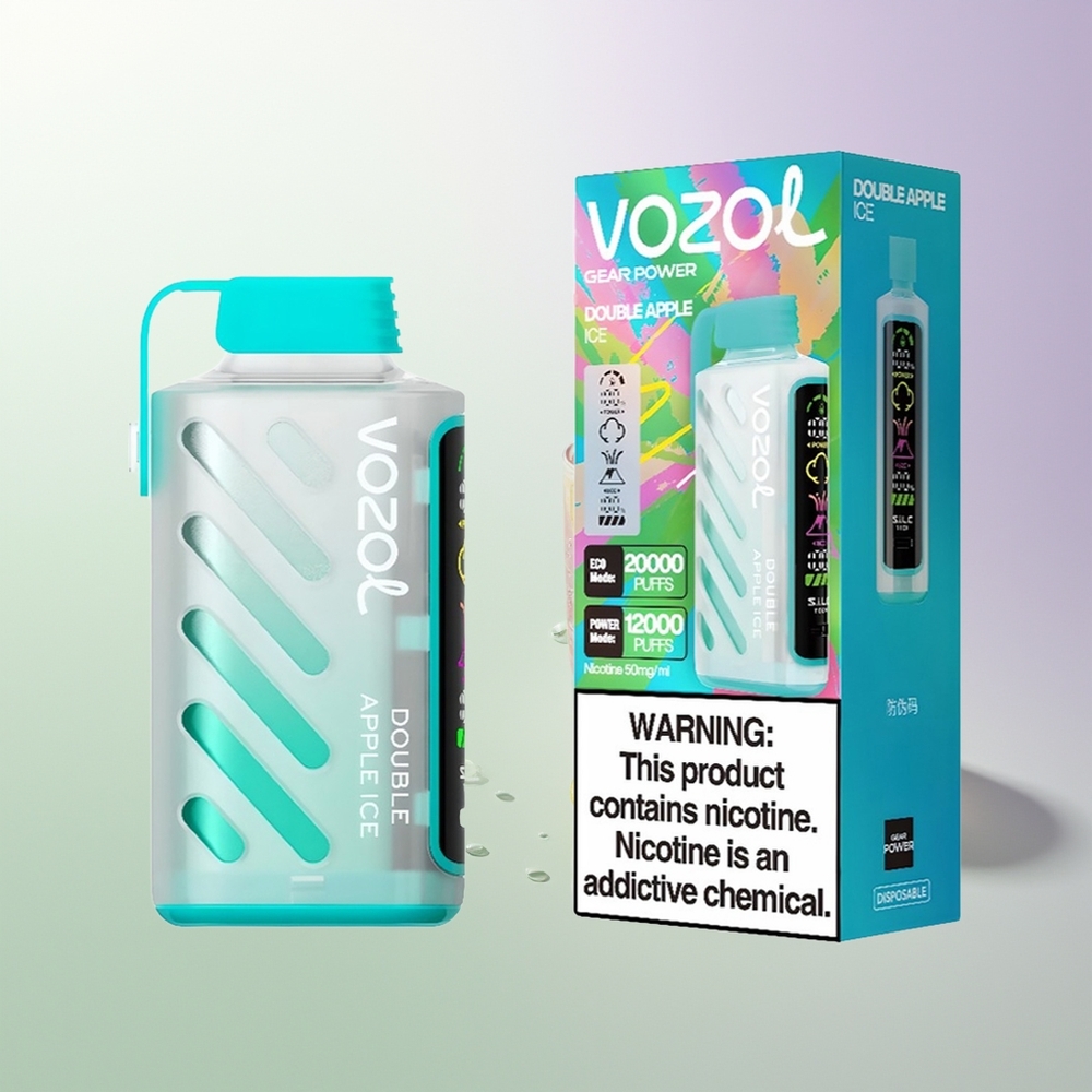 VOZOL Gear Power 20000 Puffs S.i.L.C. Tech Dual Mesh Coil 20mL Duple Jabuka Led