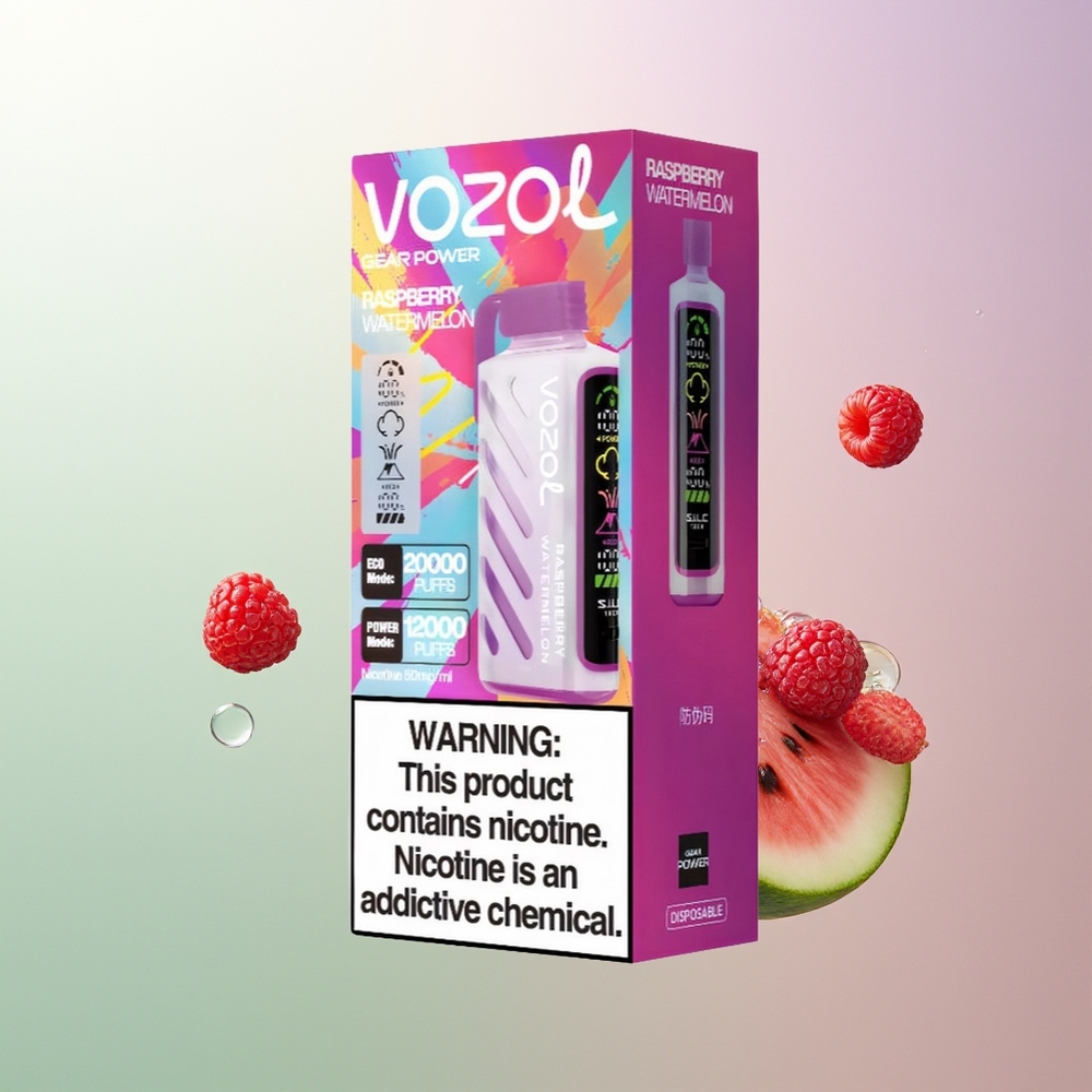 VOZOL Gear Power 20000 Pufova S.i.L.C. Tech Dual Mesh Coil 20mL 5% Malina Lubenica