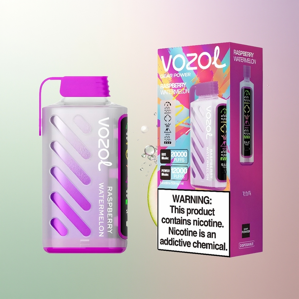 VOZOL Gear Power 20000 Pufova S.i.L.C. Tech Dual Mesh Coil 20mL 5% Malina Lubenica
