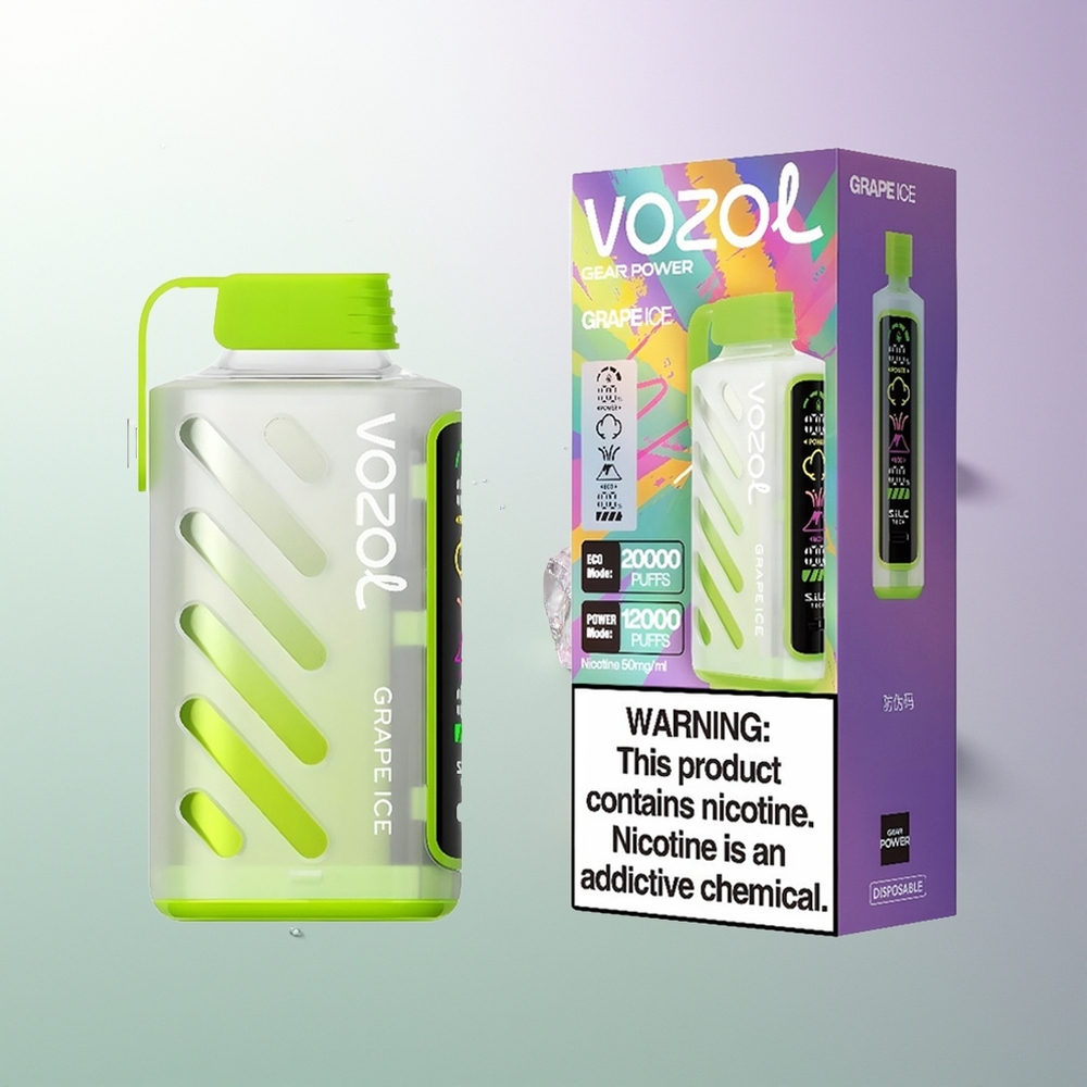 VOZOL Gear Power 20000 Puni Dual Mesh Coil 20mL 5% Grožđe Led