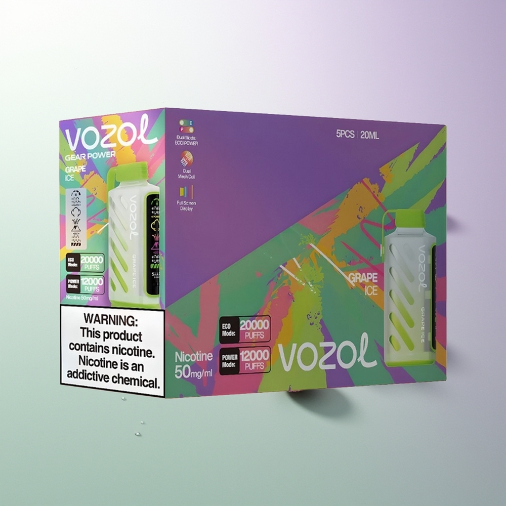 VOZOL Gear Power 20000 Puni Dual Mesh Coil 20mL 5% Grožđe Led