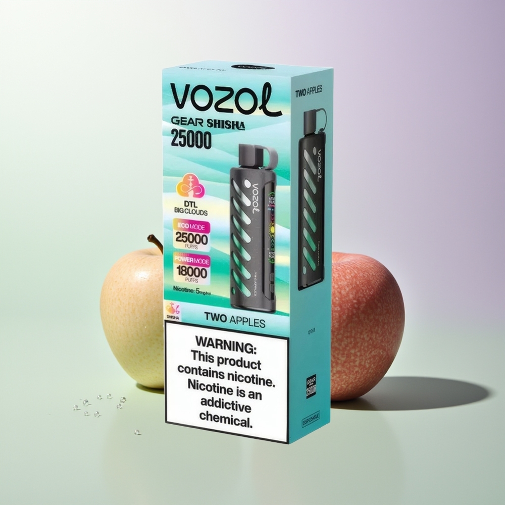 VOZOL Gear Shisha 25000 Pufova Dual Mesh Dual Modes 1000mAh 5mg/ml Dve Jabuke