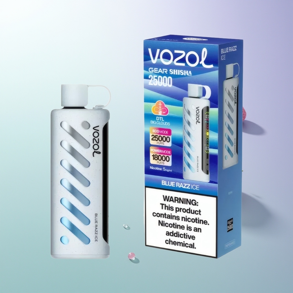VOZOL Gear Shisha 25000 Pufova Dual Mesh Dual Modes 1000mAh 5mg/ml Plavi Malina Led Srpski Dobavljači