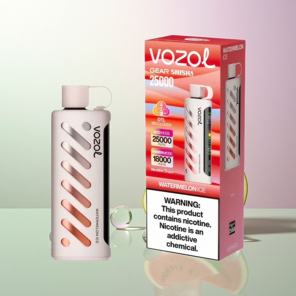 VOZOL Gear Shisha 25000 Pufova Dual Mesh Dual Modes S.i.L.C Tech 1000mAh 5mg/ml Lubenica Led Srpski Distributeri