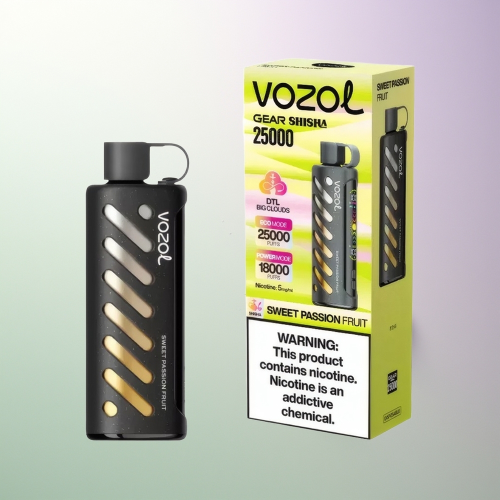 VOZOL Gear Shisha 25000 Pufova Dual Mesh Dual Modes S.i.L.C Tech 1000mAh 5mg/ml Slatka Pasiflora