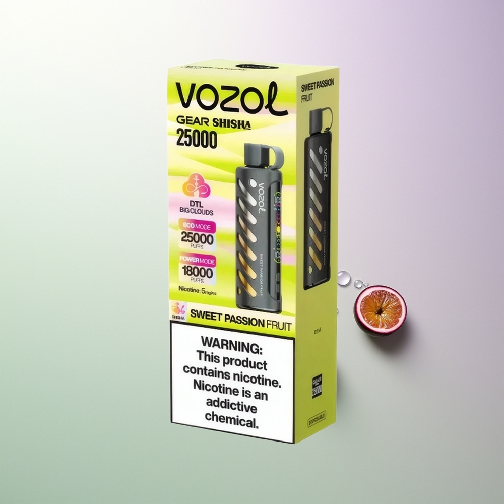VOZOL Gear Shisha 25000 Pufova Dual Mesh Dual Modes S.i.L.C Tech 1000mAh 5mg/ml Slatka Pasiflora