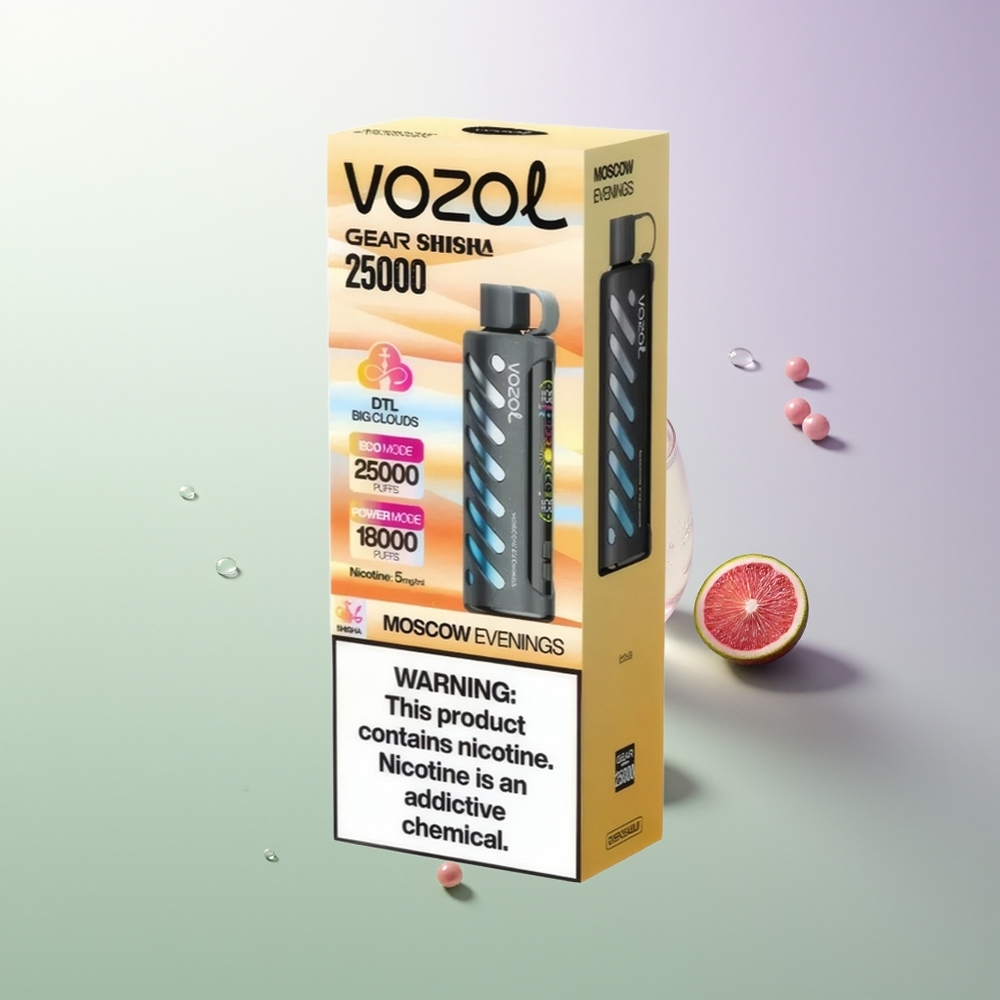 VOZOL Gear Shisha 25000 Pufova S.i.L.C Tech Dual Mesh 30 Ukusnih Aroma Moskovske Večeri