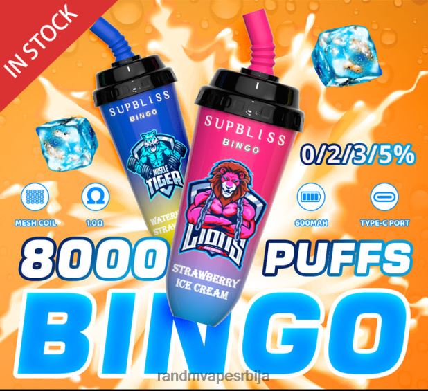 Tornado Vape Srbija | сладолед од јагоде RandM Supbliss Bingo 8000 Вапе под уређај 1ком B028LL256